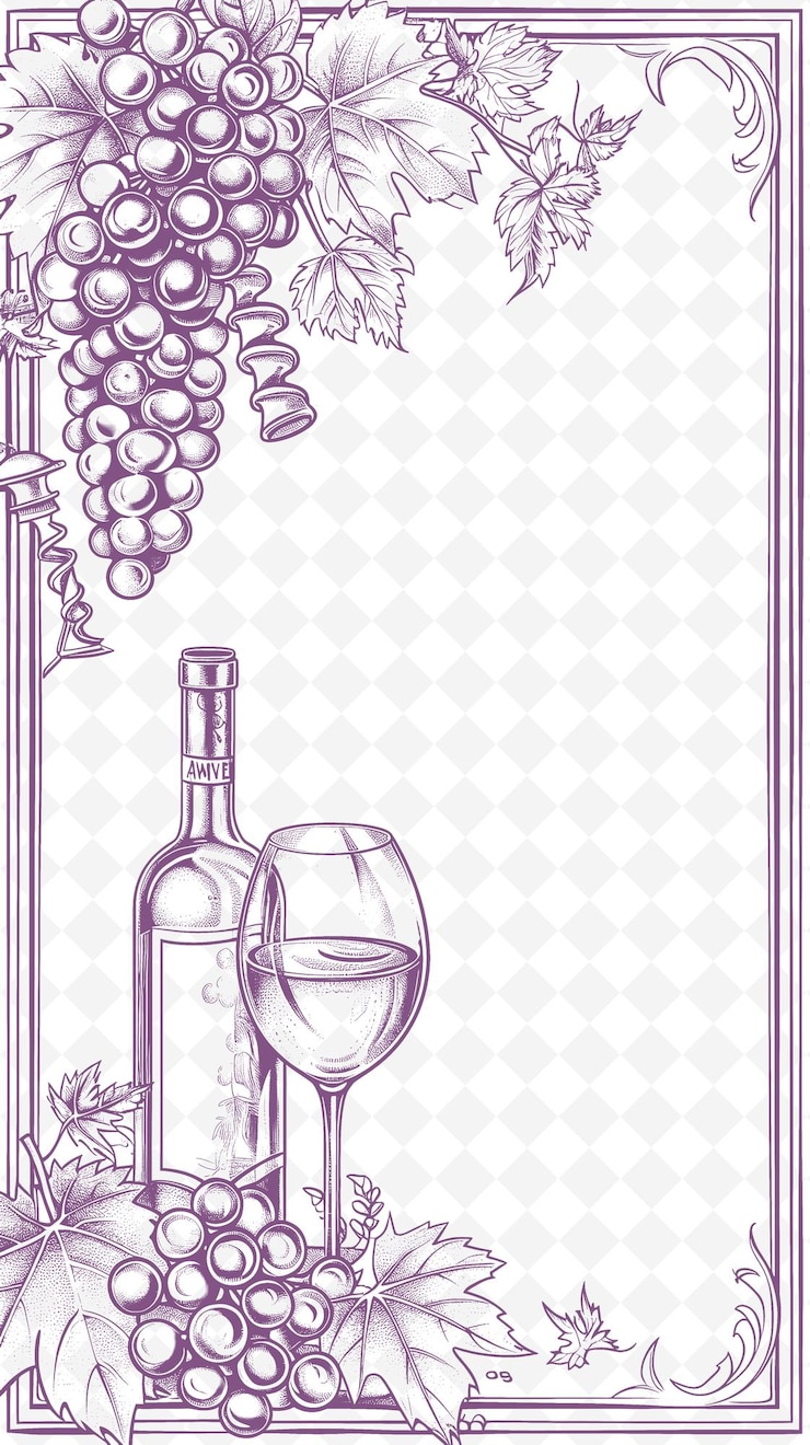 PSD una botilla de vino y una botella de vino ilustración de arte vectorial