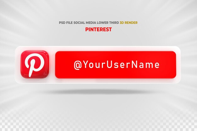 Botões de banners da terceira parte inferior das mídias sociais do Pinterest