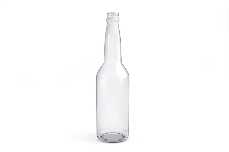 PSD botol kosong kaca latar belakang transparan