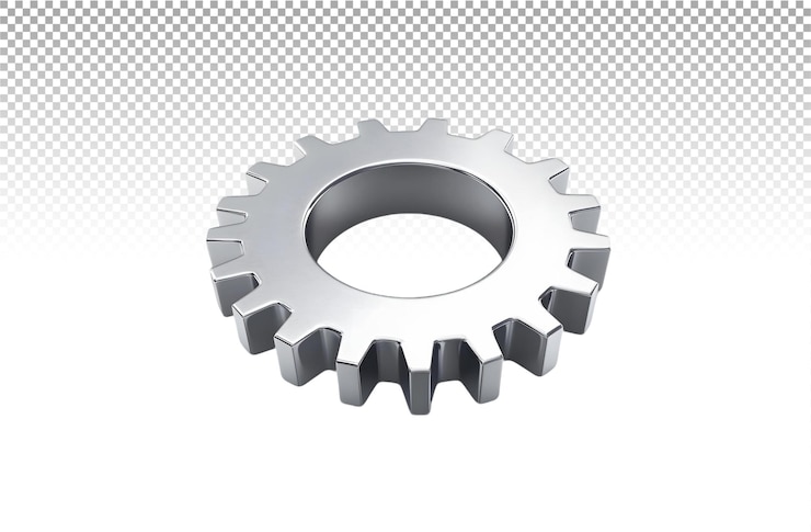 PSD botón 3d elegante con símbolo de engranaje para la configuración