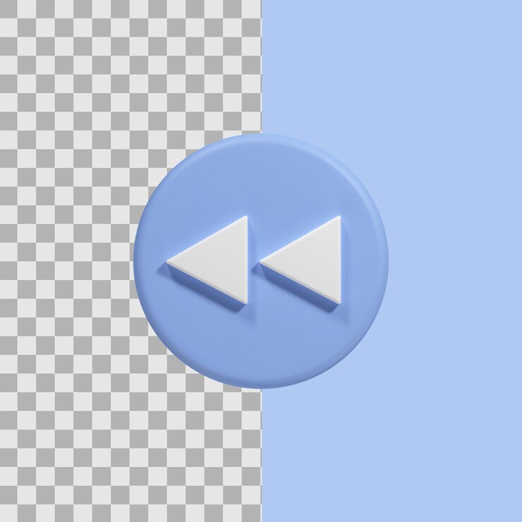 PSD botón anterior de ilustración 3d