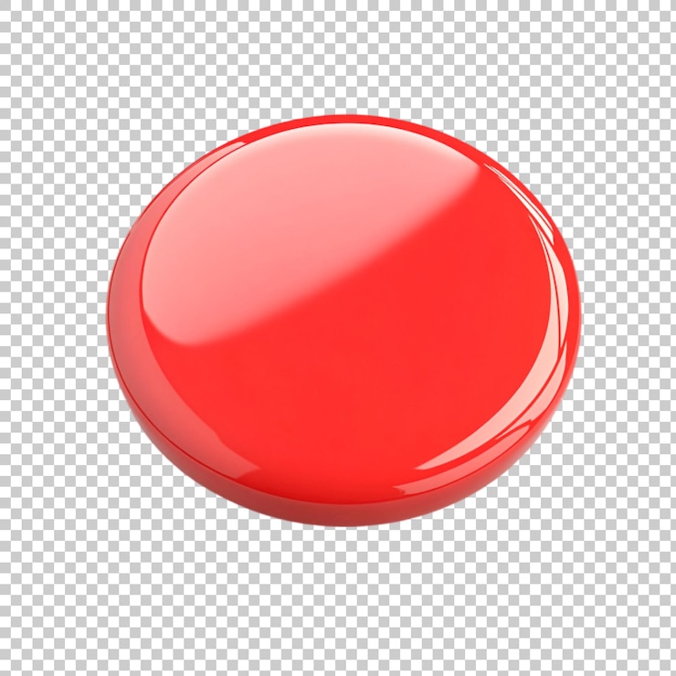 PSD botón en blanco rojo 3d aislado en fondo transparente
