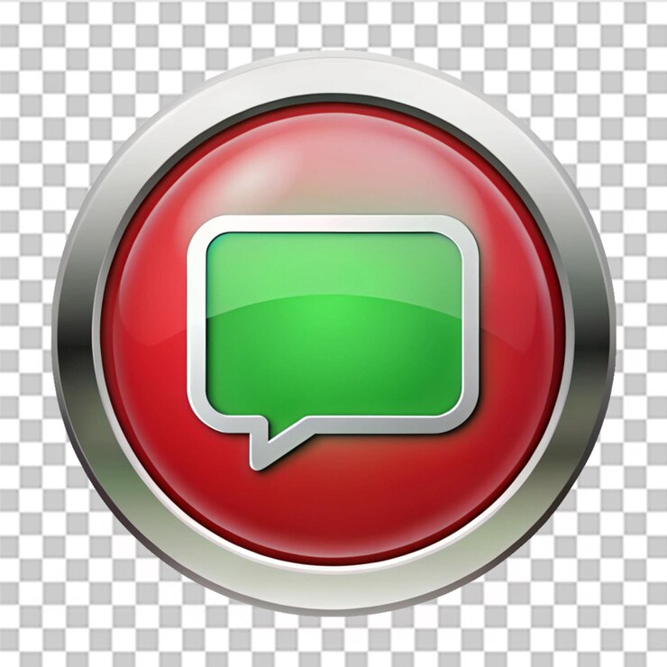 PSD botón de la caja de chat aislado en fondo transparente