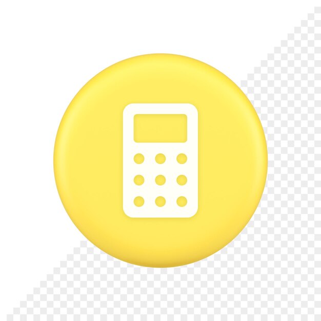 Botón de calculadora número matemático contando diseño de aplicaciones web icono de aplicación 3d
