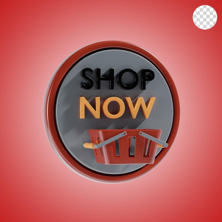 PSD botón de compra ahora icono 3d