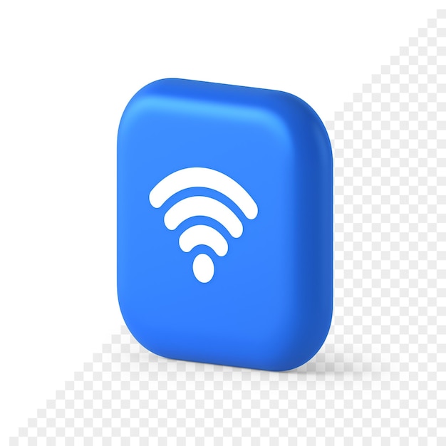 Botón de conexión a internet wi fi de alta velocidad inalámbrico ciberespacio red digital icono isométrico 3d