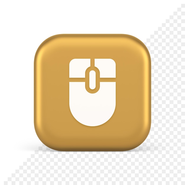Botón del cursor del dispositivo de desplazamiento de la computadora del mouse, haga clic en el icono 3d de la interfaz del ciberespacio de control