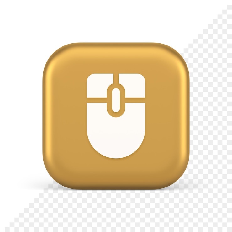 PSD botón del cursor del dispositivo de desplazamiento de la computadora del mouse, haga clic en el icono 3d de la interfaz del ciberespacio de control