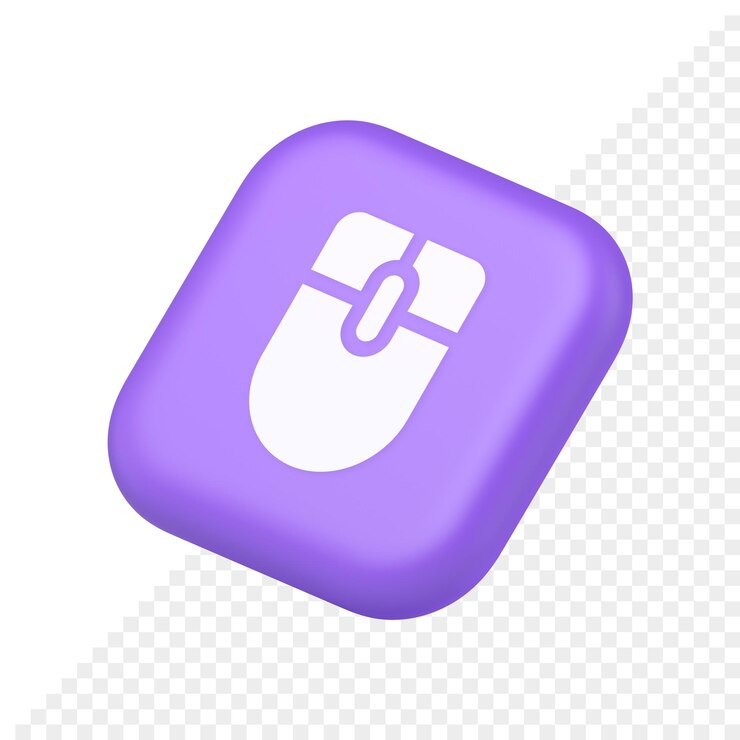 PSD botón del cursor del dispositivo de desplazamiento de la computadora del mouse, haga clic en el icono isométrico 3d de la interfaz del ciberespacio de control