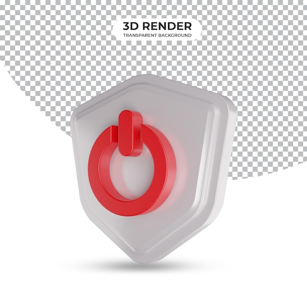 Botón de encendido icono de renderizado 3d