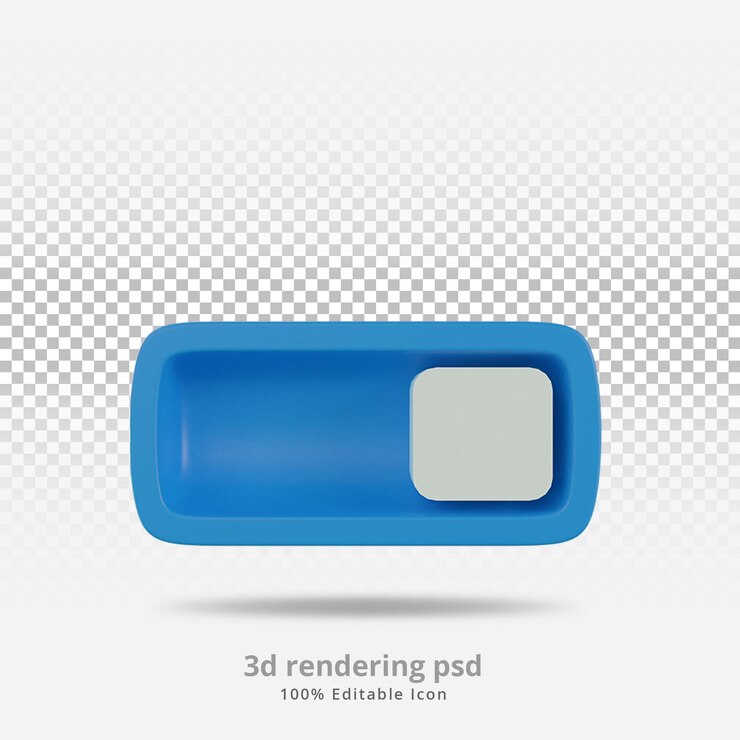 PSD botón de encendido de renderizado 3d