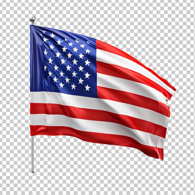PSD botón de los estados unidos con bandera estadounidense aislada en blanco
