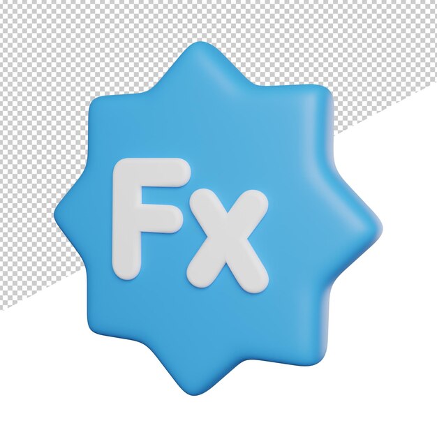 Botón de función Firmar vista lateral 3d renderizado icono ilustración sobre fondo transparente