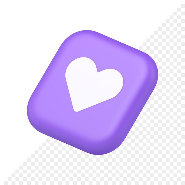 Botón de interfaz móvil de aplicación de citas con icono isométrico 3d de comunicación de red social de corazón