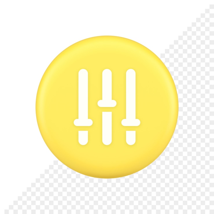 PSD botón del panel de mezcla de sonido icono de la aplicación 3d del escritorio de control del mezclador de balance de audio
