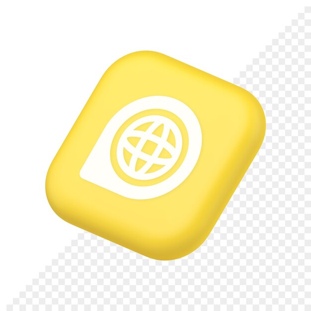 Botón de puntero de conexión de acceso a Internet dirección web comunicación global del ciberespacio icono isométrico 3d