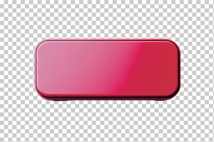 PSD botón rectangular estilo plano trazo fondo blanco sin sombra brillante
