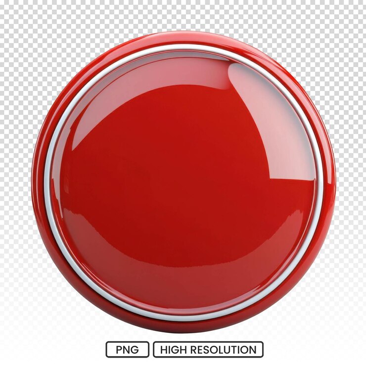 PSD botón redondo aislado en un fondo transparente renderización 3d