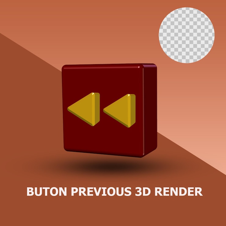 PSD botón render 3d anterior