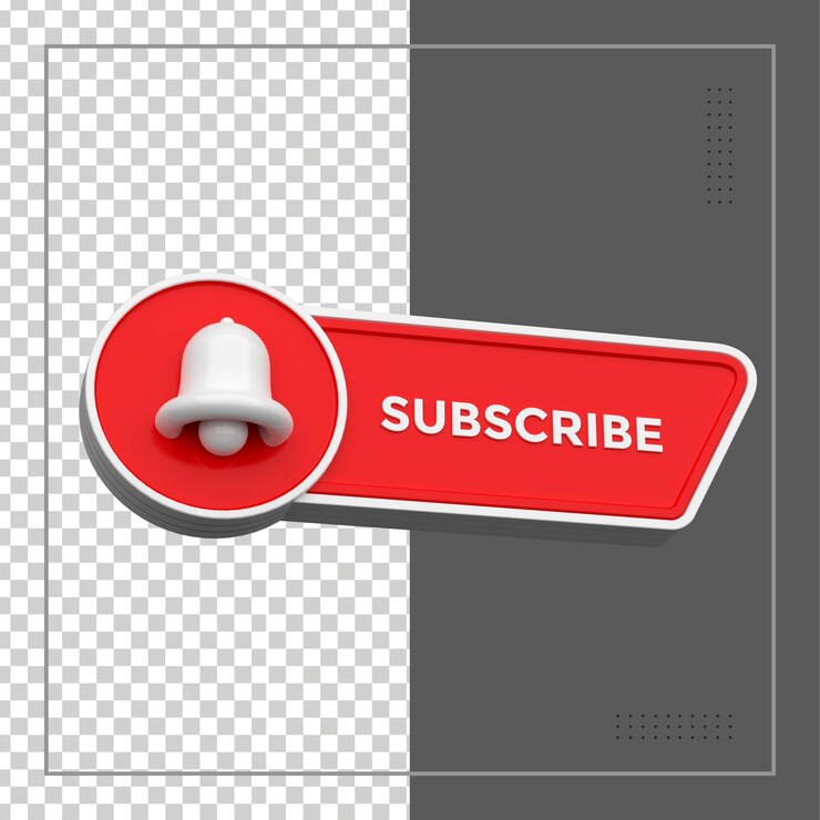 PSD botón de renderizado 3d de interfaz 3d de youtube para composición