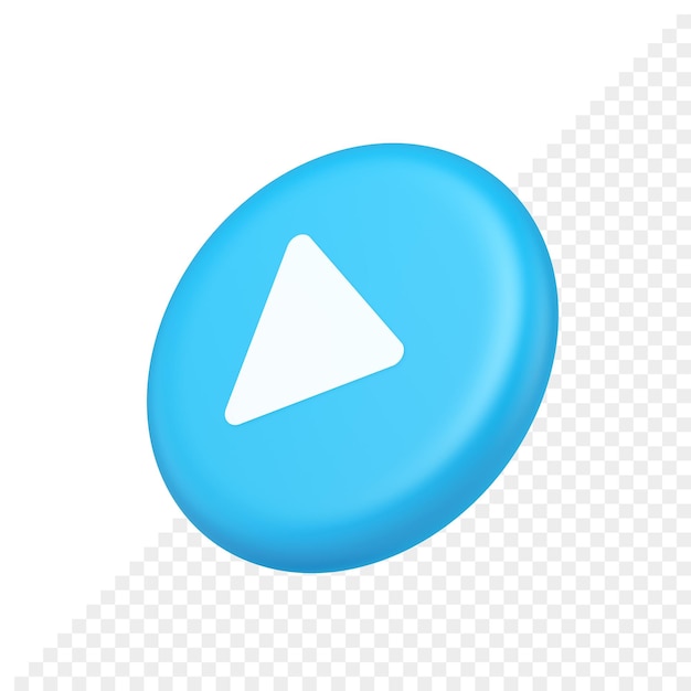Botón de reproducción triángulo flecha derecha reproductor de contenido multimedia diseño de aplicaciones web icono realista isométrico 3d