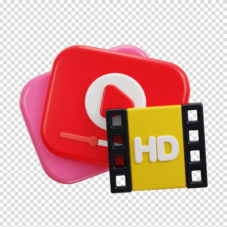 PSD botón de reproducción de video 3d en las redes sociales ilustración del icono de transmisión de video