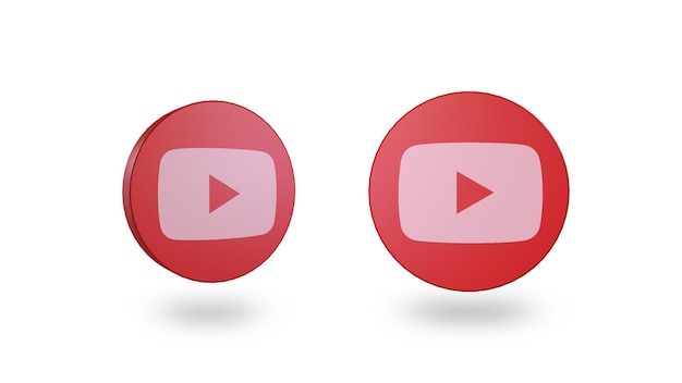 Un botón rojo con un logo blanco.