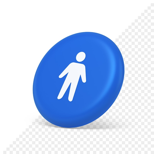 Botón de usuario miembro de personas persona irreconocible cuerpo humano aplicación web icono realista isométrico 3d