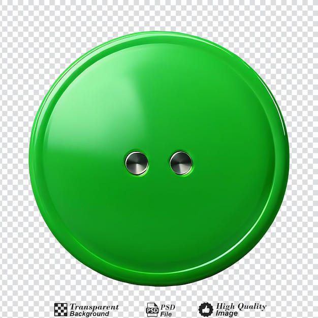 PSD botón verde aislado sobre un fondo transparente