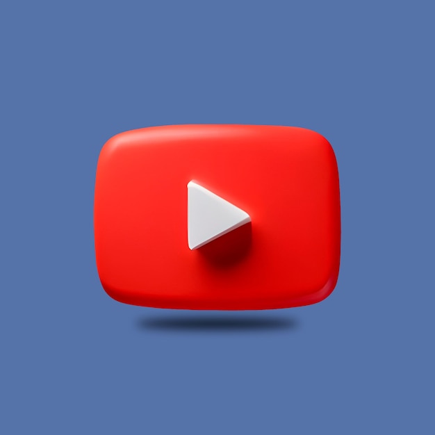 PSD el botón de youtube psd 3d