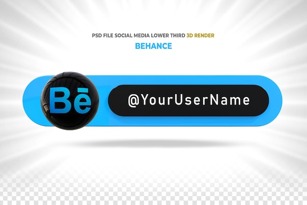 PSD botones de banners del tercio inferior de las redes sociales de behance