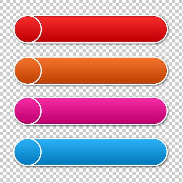 PSD botones para el diseño web de cuatro colores
