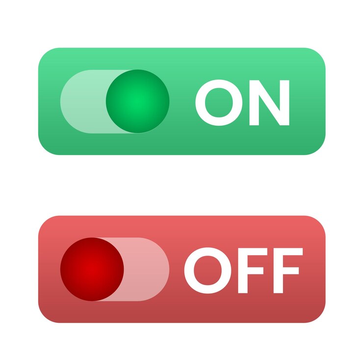 PSD botones de encendido y apagado diseño de conjunto de elementos verde diseño de botón rojo archivo psd fondo transparente