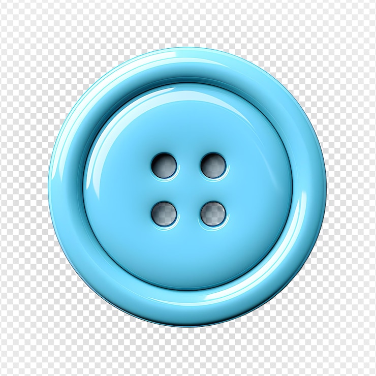 PSD botones de ropa azules aislados en un fondo transparente generativo ai