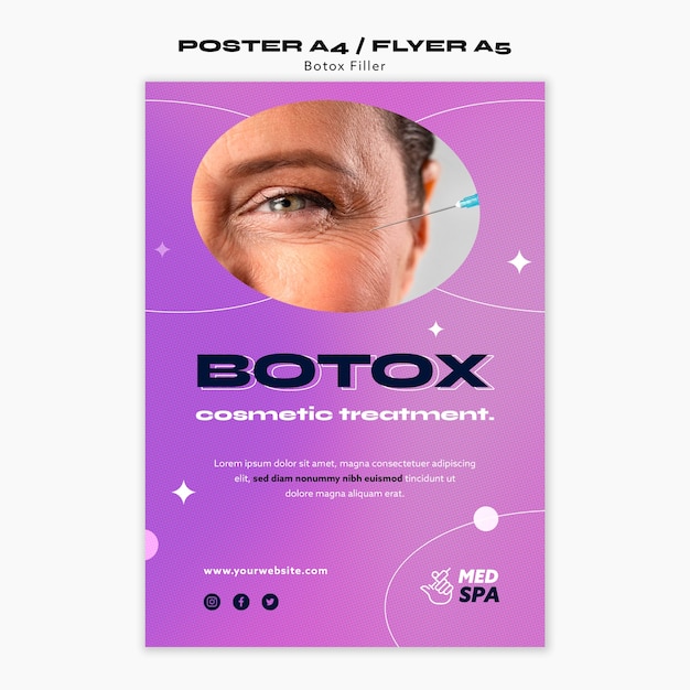 Botox-vorlage mit farbverlauf