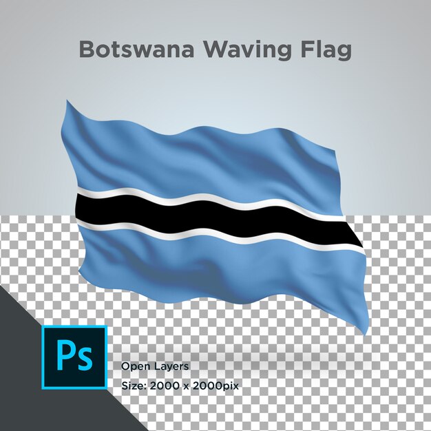 PSD botswana flag wave transparente psd