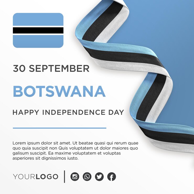 PSD botswana national independence day celebration banner national anniversary post template