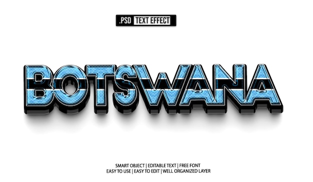 PSD botswana text effect psd template