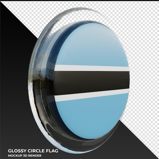 PSD botswana0003 bandera de círculo brillante con textura 3d realista
