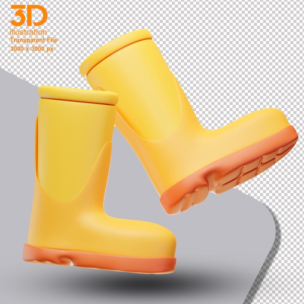 Bottes 3D Illustration sur fond isolé