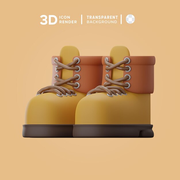 PSD des bottes d'aventure 3d icône illustration