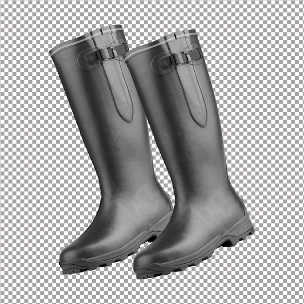 Bottes en caoutchouc sur fond blanc