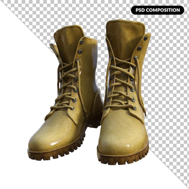 PSD bottes isolées premium psd rendu 3d