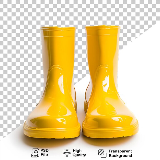 PSD bottes de pluie jaunes isolées sur un fond transparent incluent un fichier png