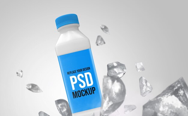 Bottiglia 3d rendering mockup design