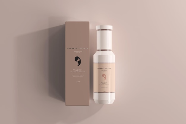 Bottiglia cosmetica e scatola Mockup