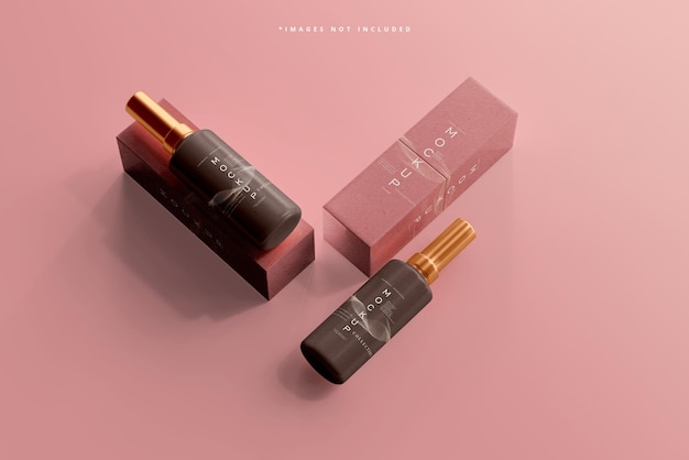 Bottiglia cosmetica e scatola Mockup