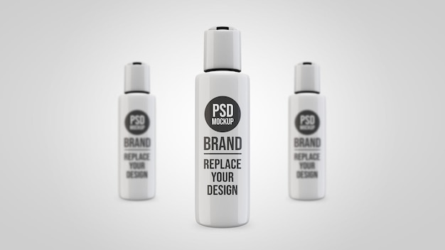 Bottiglia di gel mockup 3d rendering design