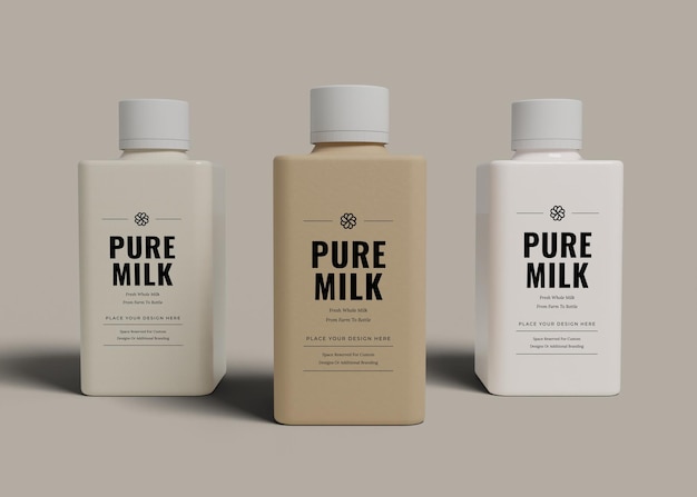 Bottiglia di latte in vetro Mockup