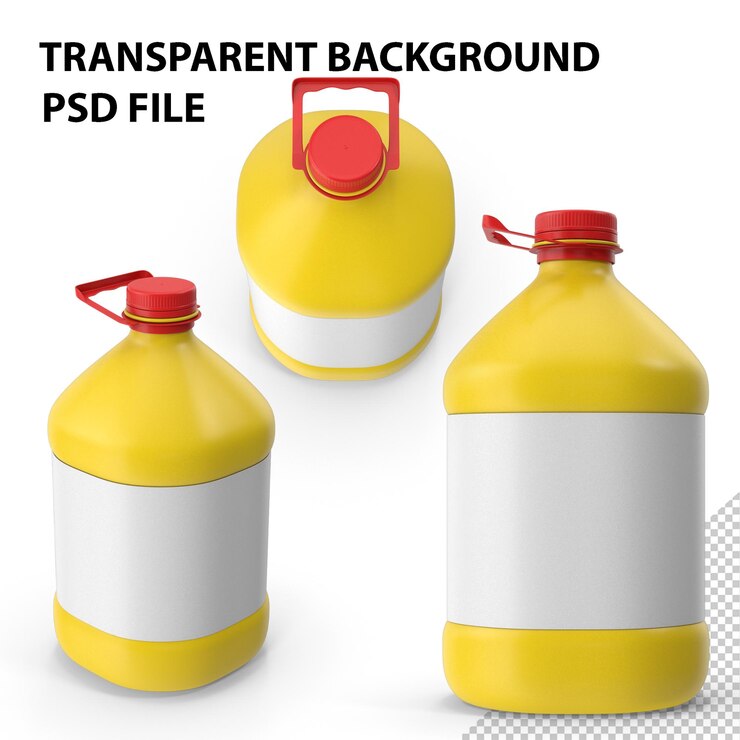 PSD bottiglia di plastica gialla